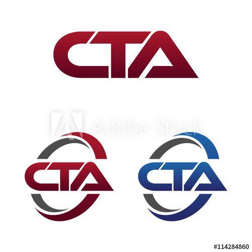 CTA Logo - Modern 3 Letters Initial logo Vector Swoosh Red Blue cta this