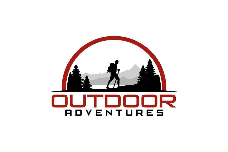 Hiking Logo - Hiking Outdoor Adventure Logo