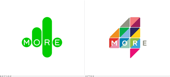 More4 Logo - Brand New: More4 Flips Out