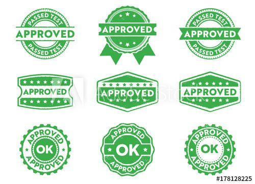 Approved Logo - ok approved logo stamp and label set - Buy this stock vector and ...