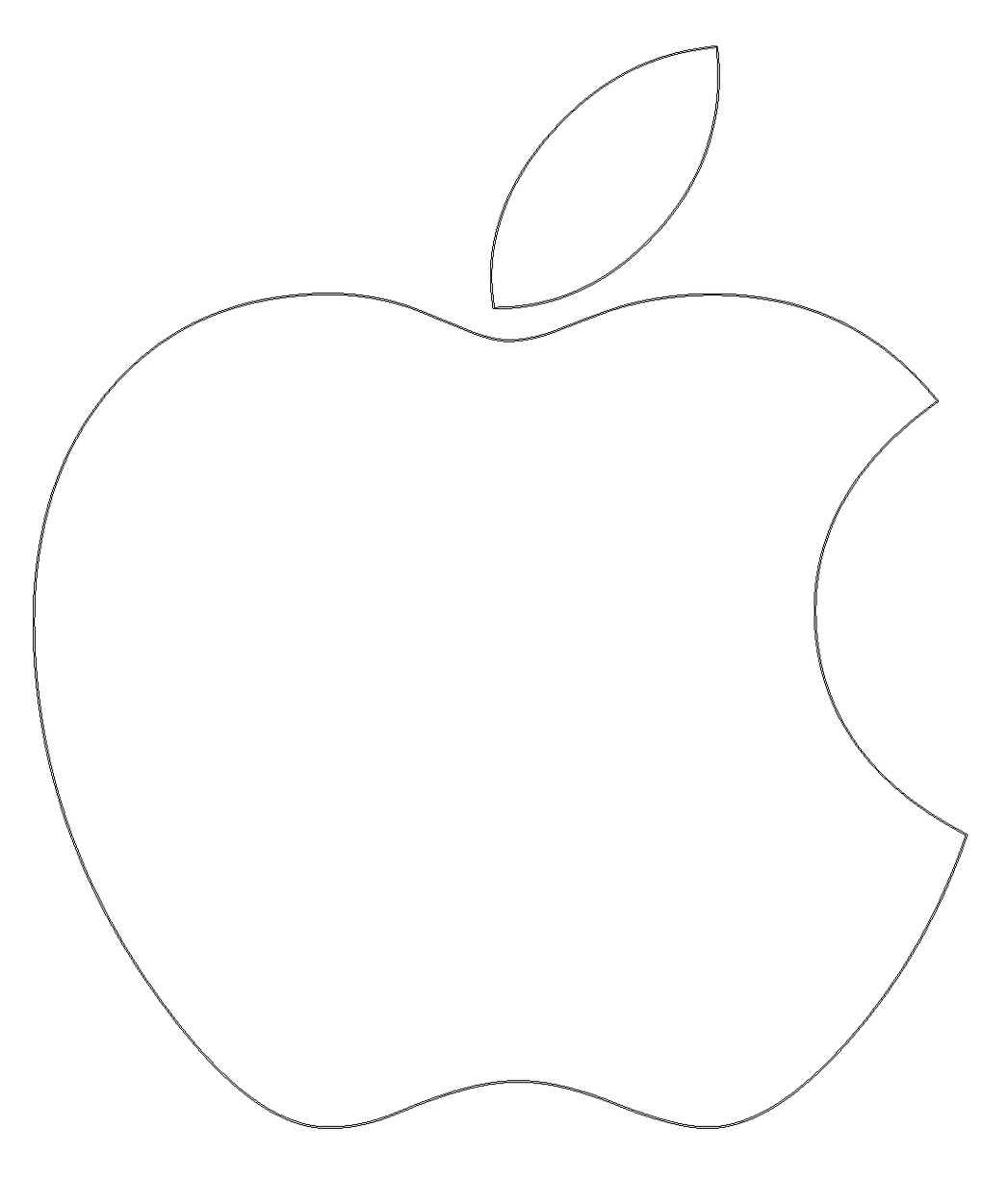 White Apple Logo - Apple Logo Outline Image Group (55+)