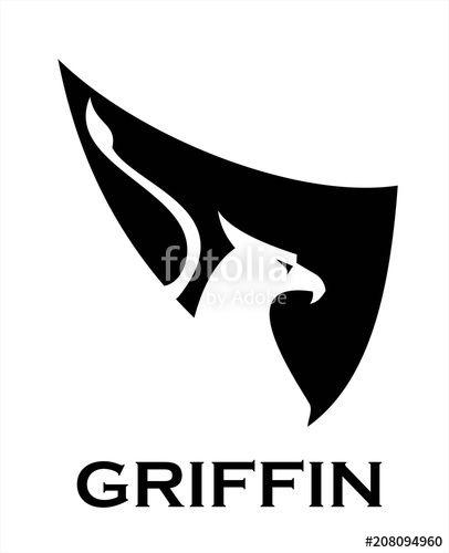 Griffon Logo - Griffin, gryphon, griffon. Griffin on black wing.