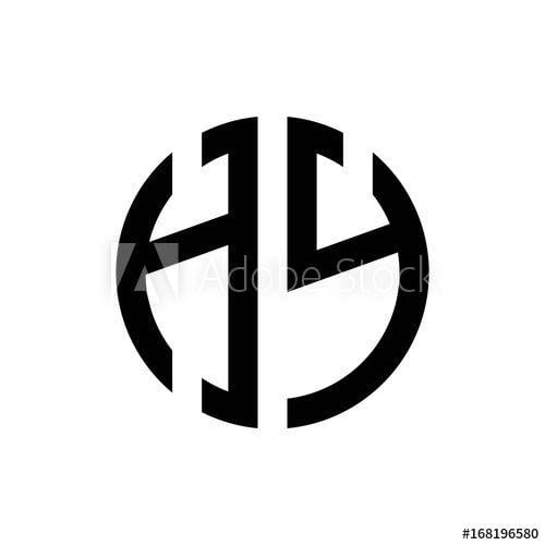 Hy Logo - initial letters logo hy black monogram circle round shape vector ...