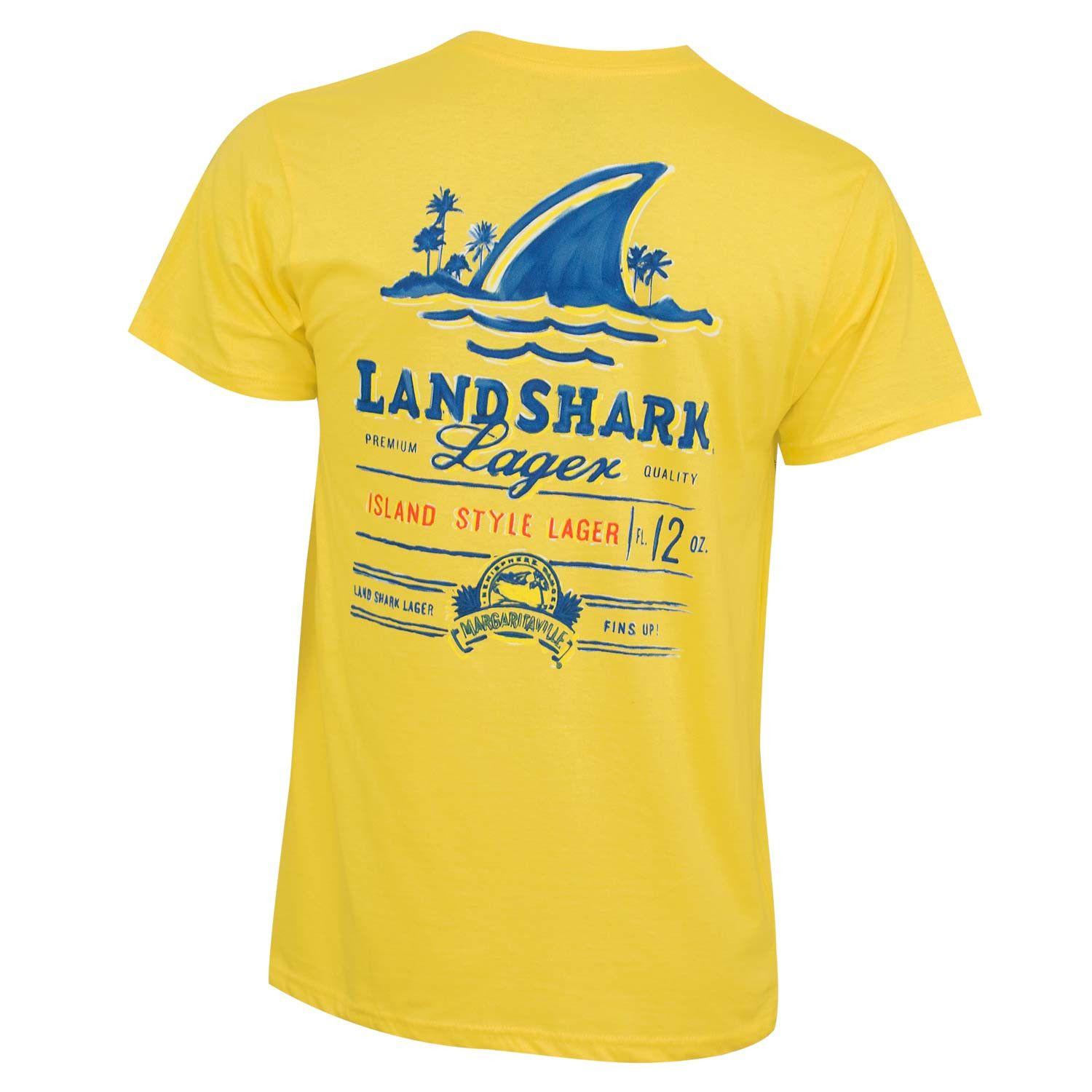 Landshark Logo - Landshark Yellow Men's Painted Tee Shirt