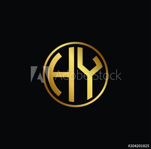 Hy Logo - Initial letter HY, minimalist art monogram circle shape logo, gold ...