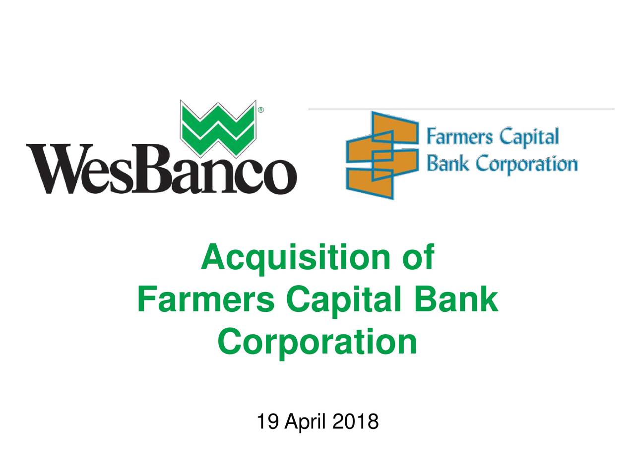 WesBanco Logo - WesBanco (WSBC) Acquires Farmers Capital Bank Corporation (FFKT ...