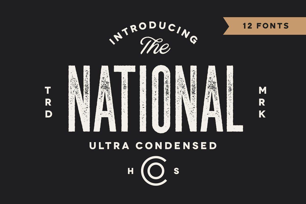 Condensed Logo - The National - Condensed Family (12) ~ Sans Serif Fonts ~ Creative ...