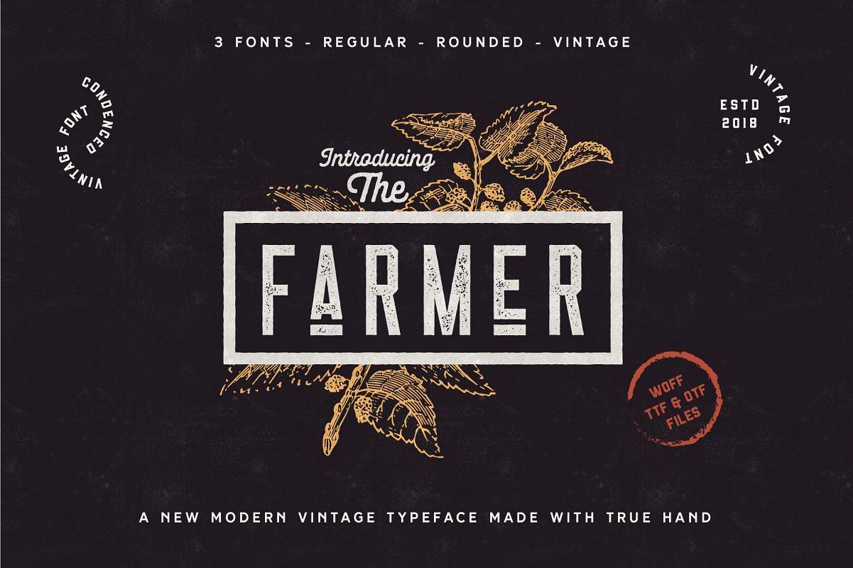 Condensed Logo - The Farmer Font - Condensed Typeface