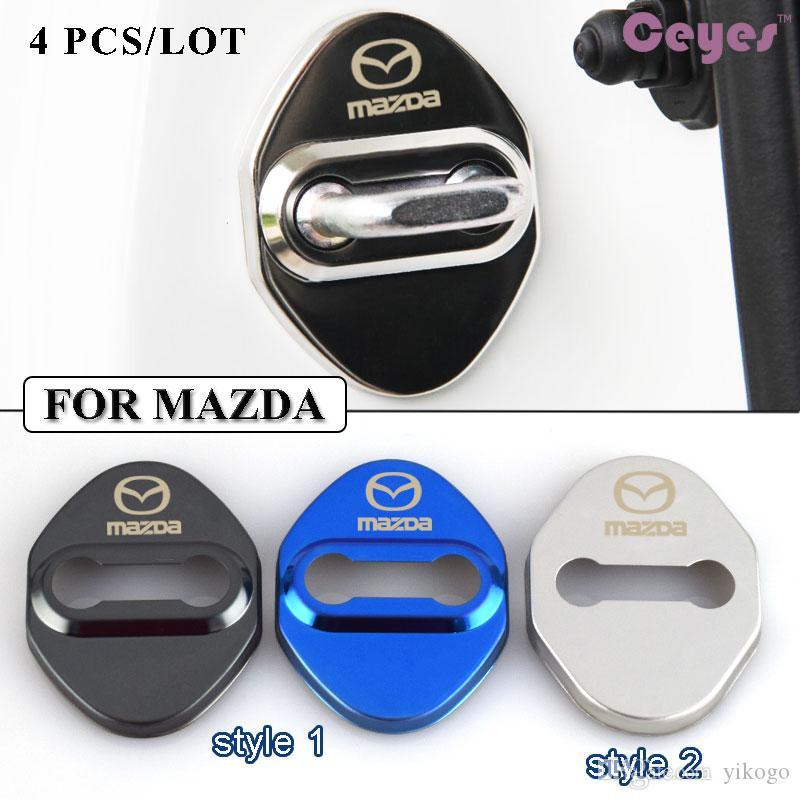 CX3 Logo - Car door lock cover logo emblems badge for Mazda 3 6 2 cx3 cx5 cx7 323 Door  lock protector Car styling accessories