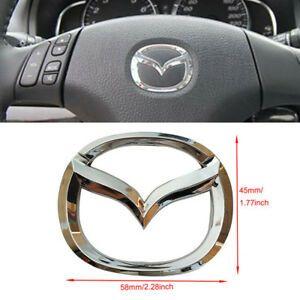 CX3 Logo - Details about Steering Wheel Chrome Logo Emblem MAZDA 2 3 CX3 CX5 badge  decal 5.3 x 6.6 cm ABS