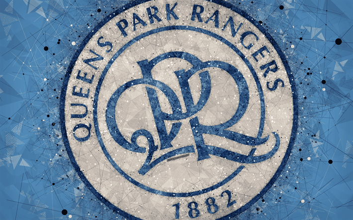 QPR Logo - Download wallpapers Queens Park Rangers FC, QPR, 4k, geometric art ...