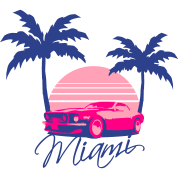 Miami Logo - Mus Miami Beach Palms Logo Design Men's Premium T-Shirt - heather ...
