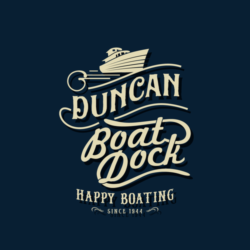 Dock Logo - Vintage Boat Dock. Logo & brand identity pack contest