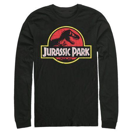 T-Rex Logo - Jurassic Park Men's T Rex Logo Long Sleeve T Shirt