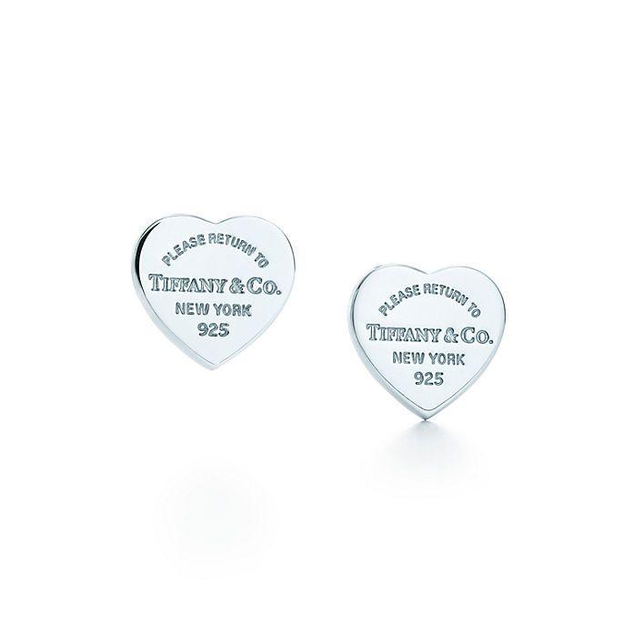 Tiffiney Logo - Mini Heart Tag Earrings