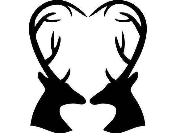 Whitetail Logo - Hunting Logo #35 Duck Deer Buck Heart Antlers Points Whitetail Love Hunt  Game Wildlife Fishing Nature Logo .SVG .EPS .PNG Vector Cut Cutting