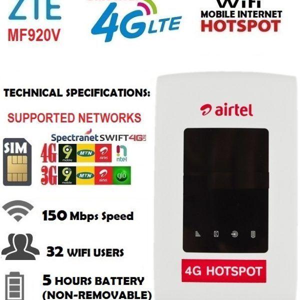 Ntel Logo - Universal 4G ZTE MF920V LTE MiFi (Airtel Logo)