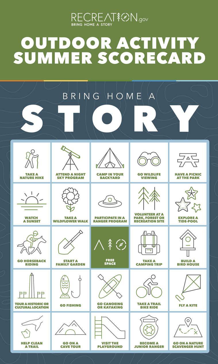 Recreation.gov Logo - Bring Home A Story - Outdoor Activity Summer Scorecard | Recreation.gov