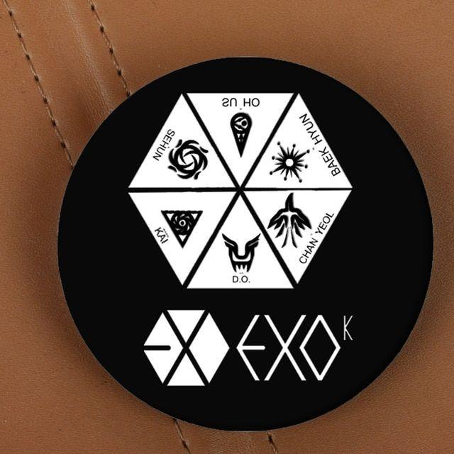 EXO-K Logo - US $9.9 |KPOP EXO K Group Each Member Symbol EXO LOGO Korean Round Pin  Badge Diameter 5.8cm Black And White HZ290-in Badges from Home & Garden on  ...