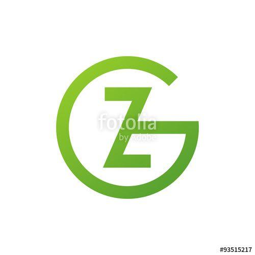 Gz Logo - ZG or GZ letters, green circle G logo shape