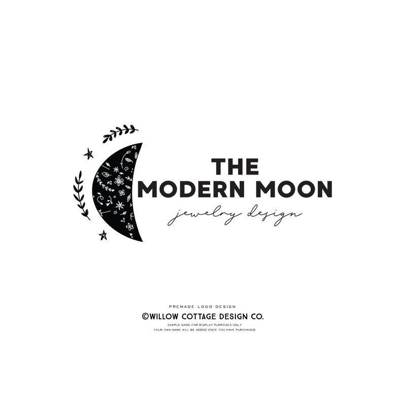 Qod Logo - moon logo, stars logo, celestial logo, premade logo, photography logo, pre made logo, modern logo, minimalistic logo, branding logo, logo