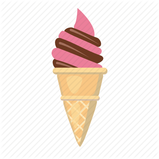 Ice Cream Cone Logo - Cartoon, circus, ice cream, logo, milk, sweet, tasty icon