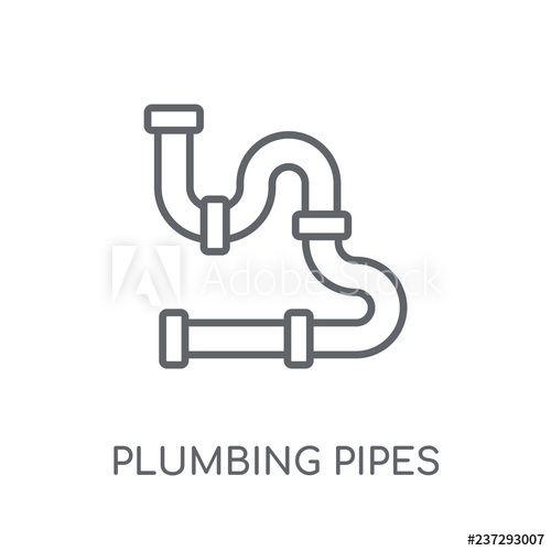 Pipes Logo - plumbing pipes linear icon. Modern outline plumbing pipes logo