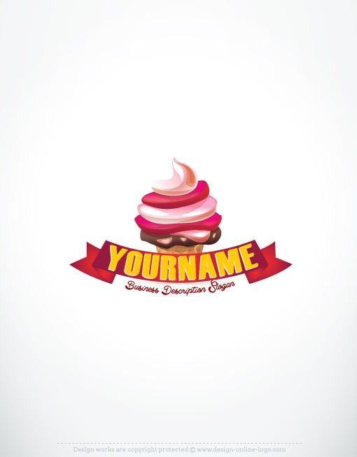 Ice Cream Business Logo - Exclusive Logo - Ice cream Logo Image + FREE Business Card