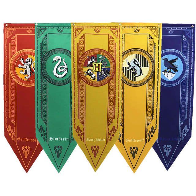Hufflepuff Logo - US $9.58 |Potter Harry 5 Houses Gryffindor Slytherin Ravenclaw Hufflepuff  Logo Model Eagl Lion Snake Badger Printed Flag Halloween Cosplay-in Action  & ...