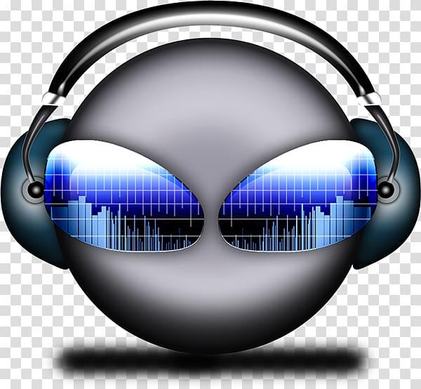 VirtualDJ Logo - Alien wearing sunglasses and headphones illustration, Disc jockey