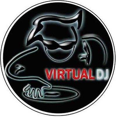 VirtualDJ Logo - Virtual DJ Logo Sticker Round Black Vinyl Sticker (car, bumper, phone, xbox)