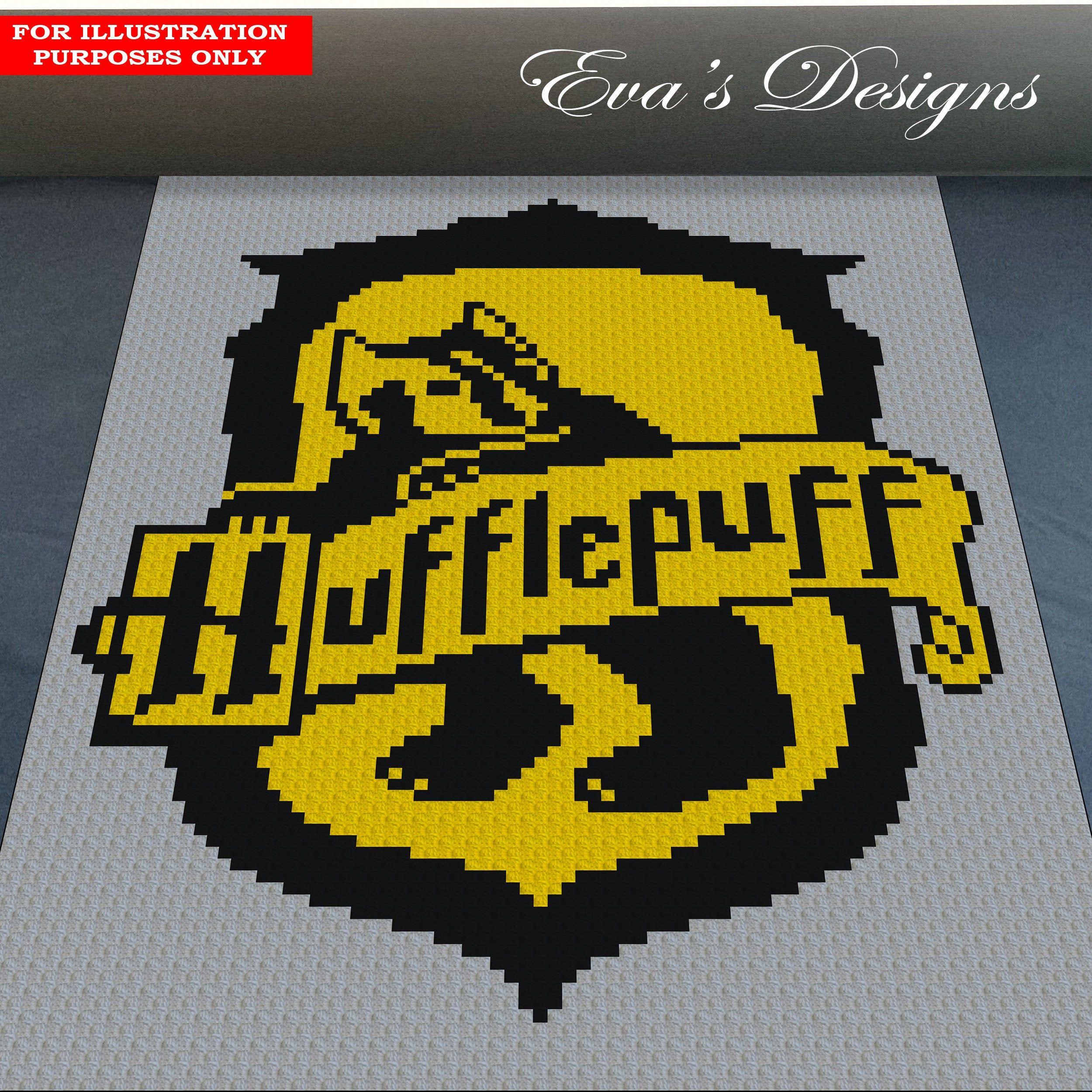 Hufflepuff Logo - Eva's Designs: HUFFLEPUFF LOGO - crochet blanket pattern; c2c, knitting;  pdf download