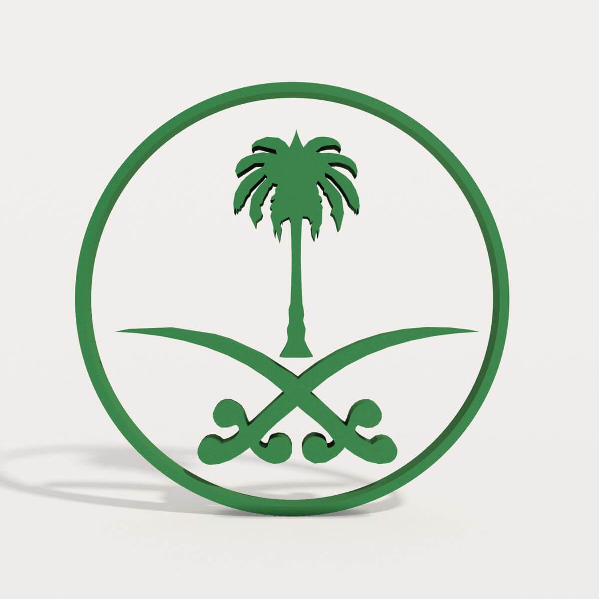 Saudi Logo - Kingdom of Saudi Arabia KSA Logo 3D Model