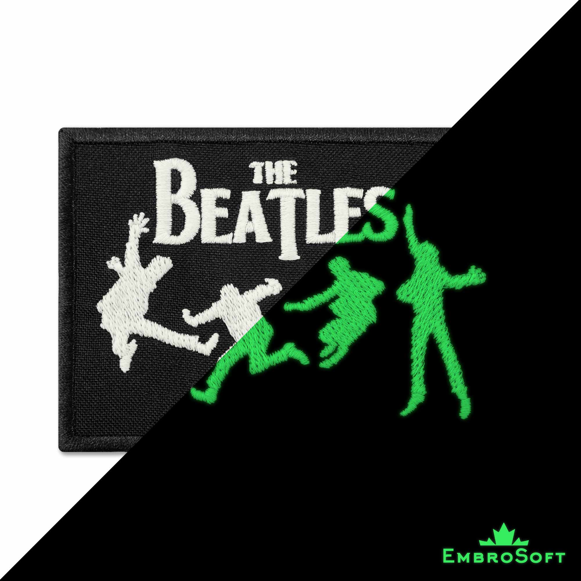 Beatles Logo - The Beatles Logo with Silhouette Embroidered Glowing Patch (3.6