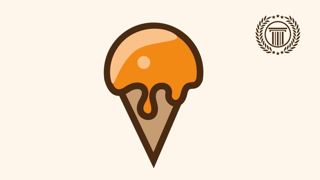Ice Cream Cone Logo - ice cream logo design illustrator | how to make ice cream shape icon ...