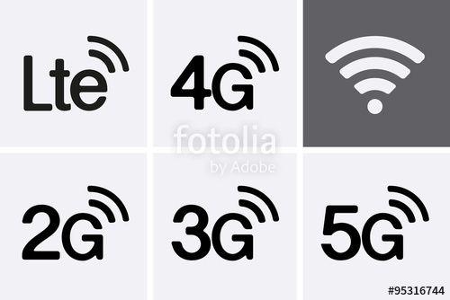 2G Logo - LTE, 2G, 3G, 4G and 5G technology icon symbols Stock image