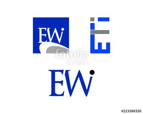 EWI Logo - Set of EWI company linked letter logo