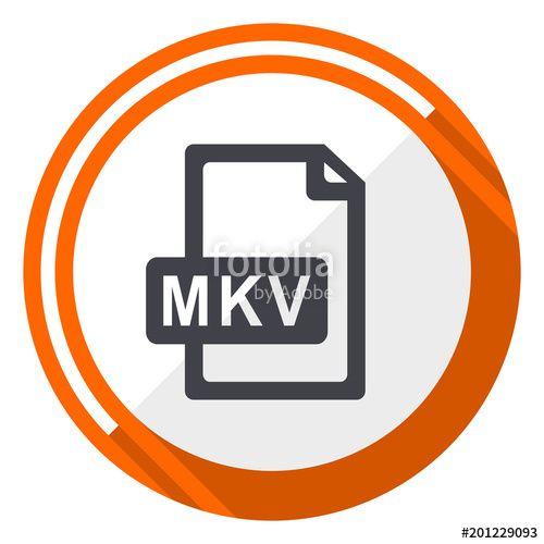 MKV Logo - Mkv file flat design orange round vector icon in eps 10