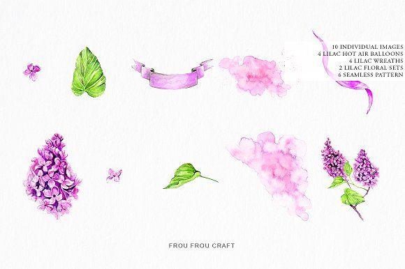 Lilac Flower Logo - Lilac Hot Air Balloons ~ Illustrations ~ Creative Market
