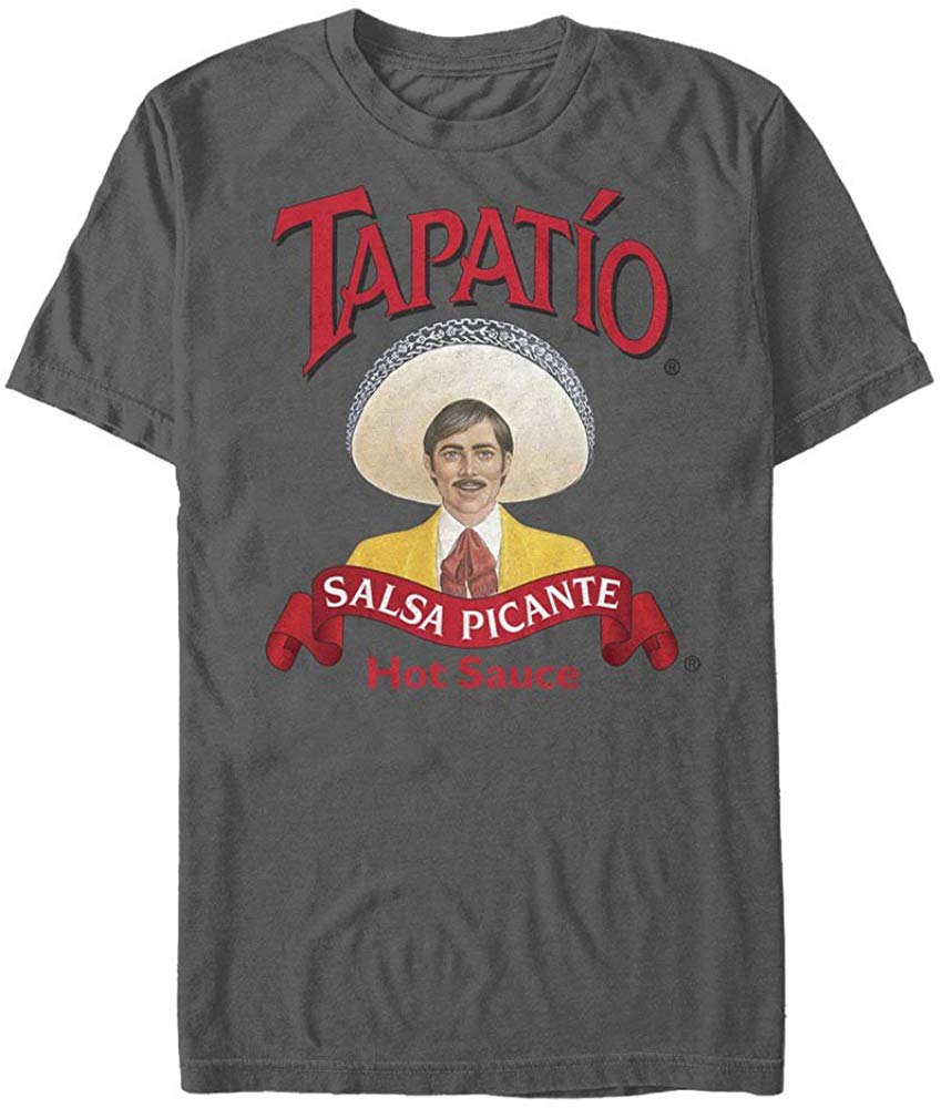 Tapatio Logo - Tapatio Men's Salsa Picante Original Logo Charcoal T-Shirt | Amazon.com