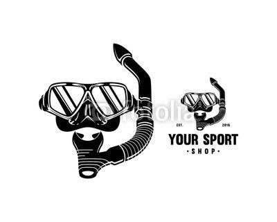 Snorkel Logo - Diving Tools Equipment Scuba Dive Diver Snorkel Mask and Snorkel ...