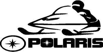Snowmobile Logo - Polaris Logo with snowmobile, Vinyl cut decal