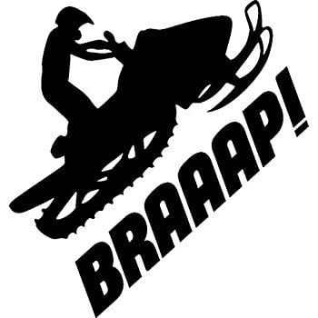 Snowmobile Logo - Amazon.com: USTORE Vinyl Sticker Decal Snowmobile (Braaap) Funny ...