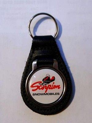 Snowmobile Logo - Reproduction Vintage Scorpion Sled Snowmobile Logo Leather Keychain