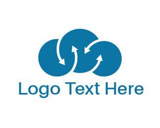 l'Internet Logo - Cloud Arrows Logo