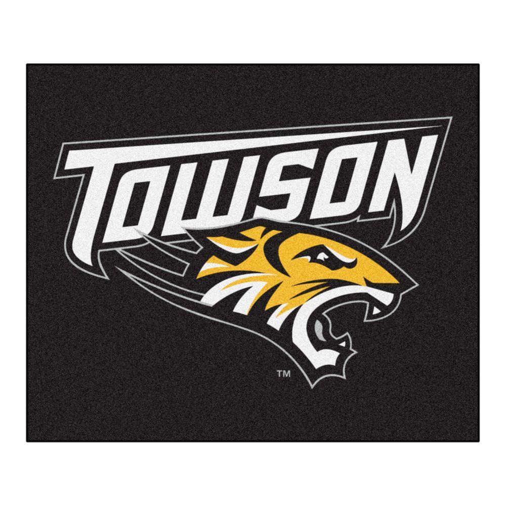 Towson Logo - FANMATS NCAA Towson University Black 5 ft. x 6 ft. Area Rug