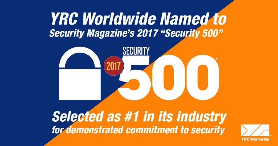 Yrcw Logo - YRC Worldwide Named to Security Magazine's 2017 