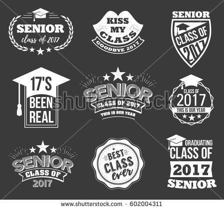 Class Logo - Collection of logo badges and cute funny labels for graduating