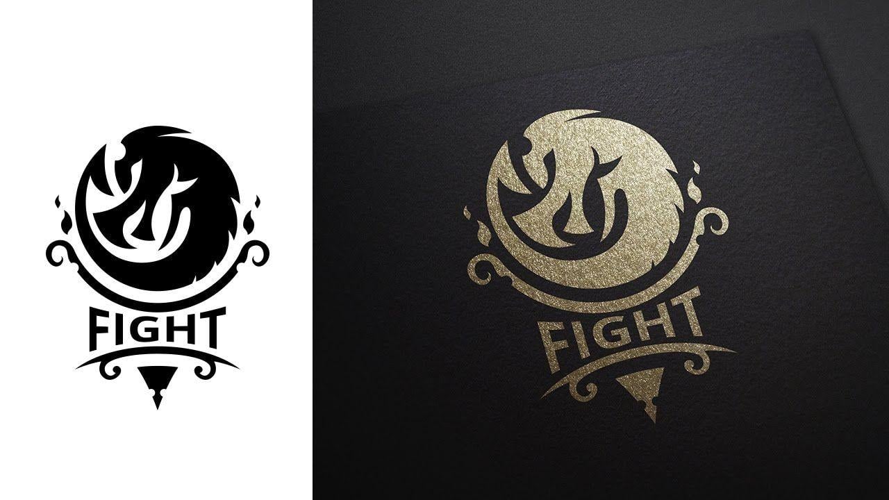 Fight Logo - Logo Design Illustrator Tutorial - Fight Dragon