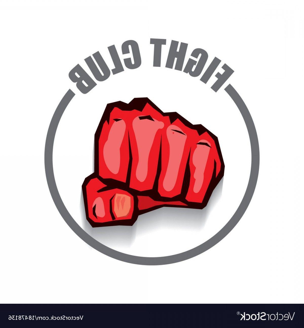 Fight Logo - Fight Club Logo With Red Man Fist Isolated Vector